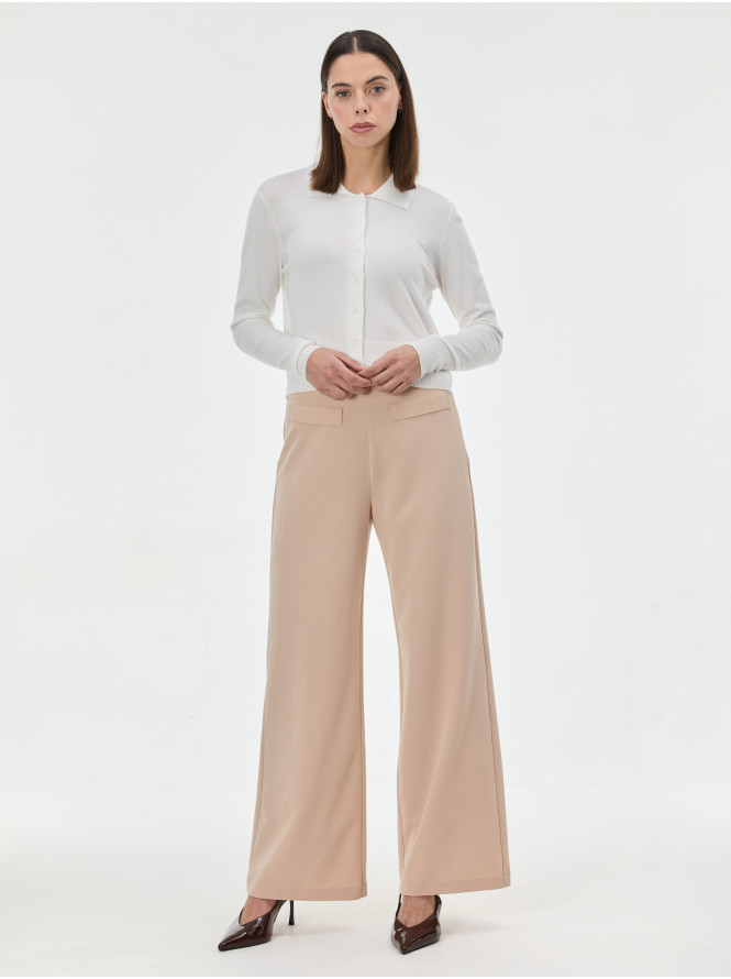 Брюки женские с накладными карманами бежевые  ORSAY