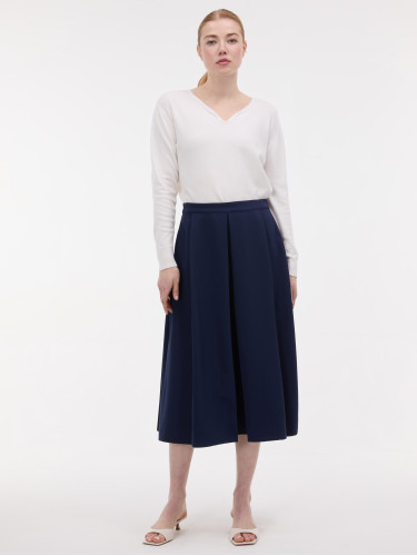 Юбка женская со складками темно-синяя ORSAY