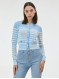 Кардиган женский в светло голубую полоску молочный ORSAY