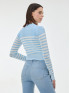 Кардиган женский в светло голубую полоску молочный ORSAY
