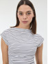 Футболка женская без рукавов в черную полоску молочная ORSAY