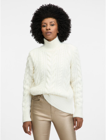 Светр жіночий з високим коміром кремовий ORSAY