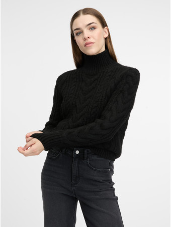 Светр жіночий з високим коміром чорний ORSAY