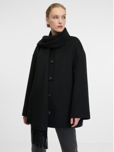 Пальто женское с шарфом черное ORSAY