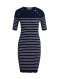 Сукня жіноча з коротким рукавом в смужку темно-синя ORSAY