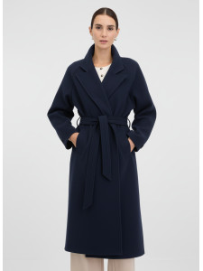 Женское пальто с поясом темно-синее ORSAY