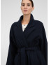 Женское пальто с поясом темно-синее ORSAY