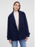 Пальто жіноче двобортне коротке темно-синє ORSAY