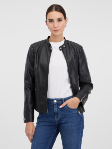 Куртка жіноча зі штучної шкіри прямого крою чорна ORSAY