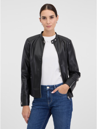 Куртка жіноча зі штучної шкіри прямого крою чорна ORSAY