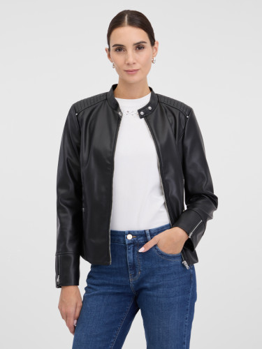Куртка жіноча зі штучної шкіри прямого крою чорна ORSAY