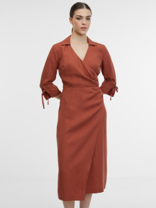 Сукня жіноча з декоративним драпуванням коричнева ORSAY