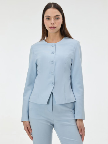 Жакет женский приталенный с акцентным вырезом светло-голубой ORSAY
