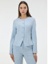 Жакет женский приталенный с акцентным вырезом светло-голубой ORSAY