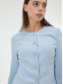 Жакет женский приталенный с акцентным вырезом светло-голубой ORSAY