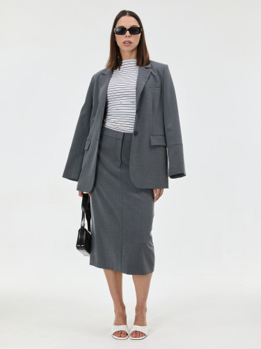 Женская юбка офисного стиля и длиной миди серая ORSAY