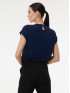 Футболка женская с шифоном темно-синяя ORSAY