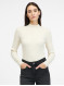 Светр жіночий у рубчик та коміром стійкою кремового кольору ORSAY