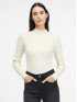 Светр жіночий у рубчик та коміром стійкою кремового кольору ORSAY