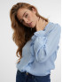 Блуза жіноча з воланом блакитна ORSAY