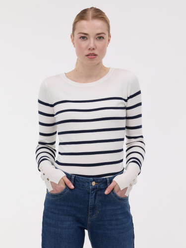 Свитер женский в полоску темно-синий ORSAY