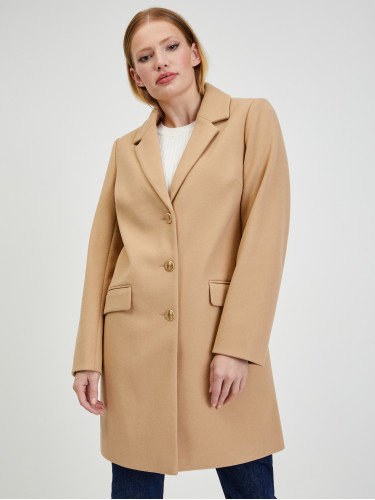 Пальто жіноче прямого крою світло-коричневе ORSAY