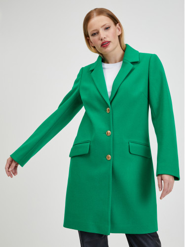 Пальто жіноче прямого крою зелене ORSAY