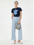 Брюки женские прямого кроя с выточками на поясе голубые ORSAY