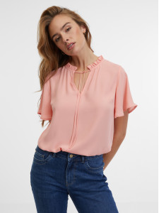 Блуза жіноча з короткими рукавами рожева ORSAY