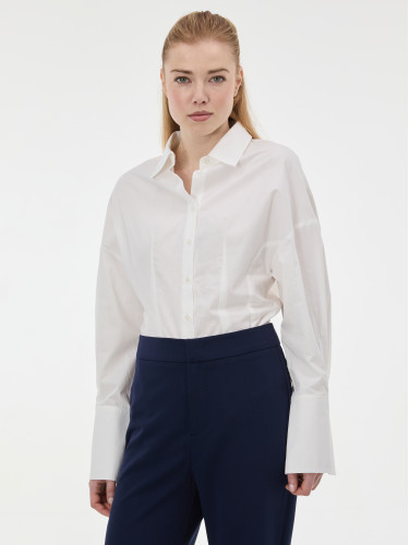 Блуза женская с широкими манжетами белая ORSAY