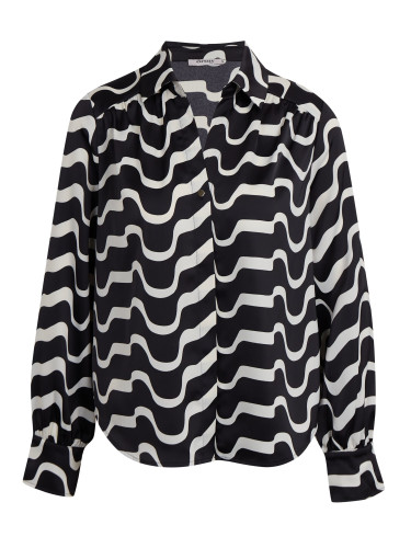 Біло-чорна жіноча блуза з принтом ORSAY