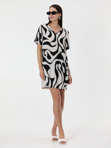 Платье женское короткое с вышивкой черное ORSAY