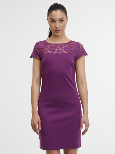 Сукня жіноча з ніжною мереживною вставкою фіолетова ORSAY
