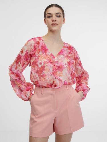 Блуза жіноча з квітковим принтом рожева ORSAY