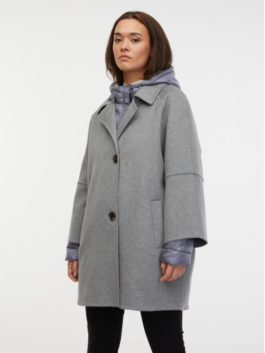 Пальто шерстяное серое ORSAY