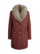 Пальто жіноче із суміші вовни зі штучним хутром коричневе ORSAY