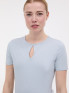 Футболка женская с вырезом капелька светло-голубого цвета ORSAY