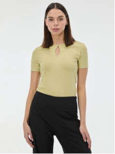 Футболка женская с вырезом капелька лаймового цвета ORSAY