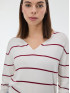 Свитер женский в красную полоску молочный ORSAY